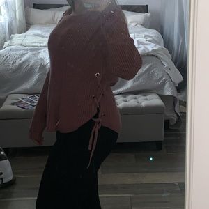 Pink knitted sweater